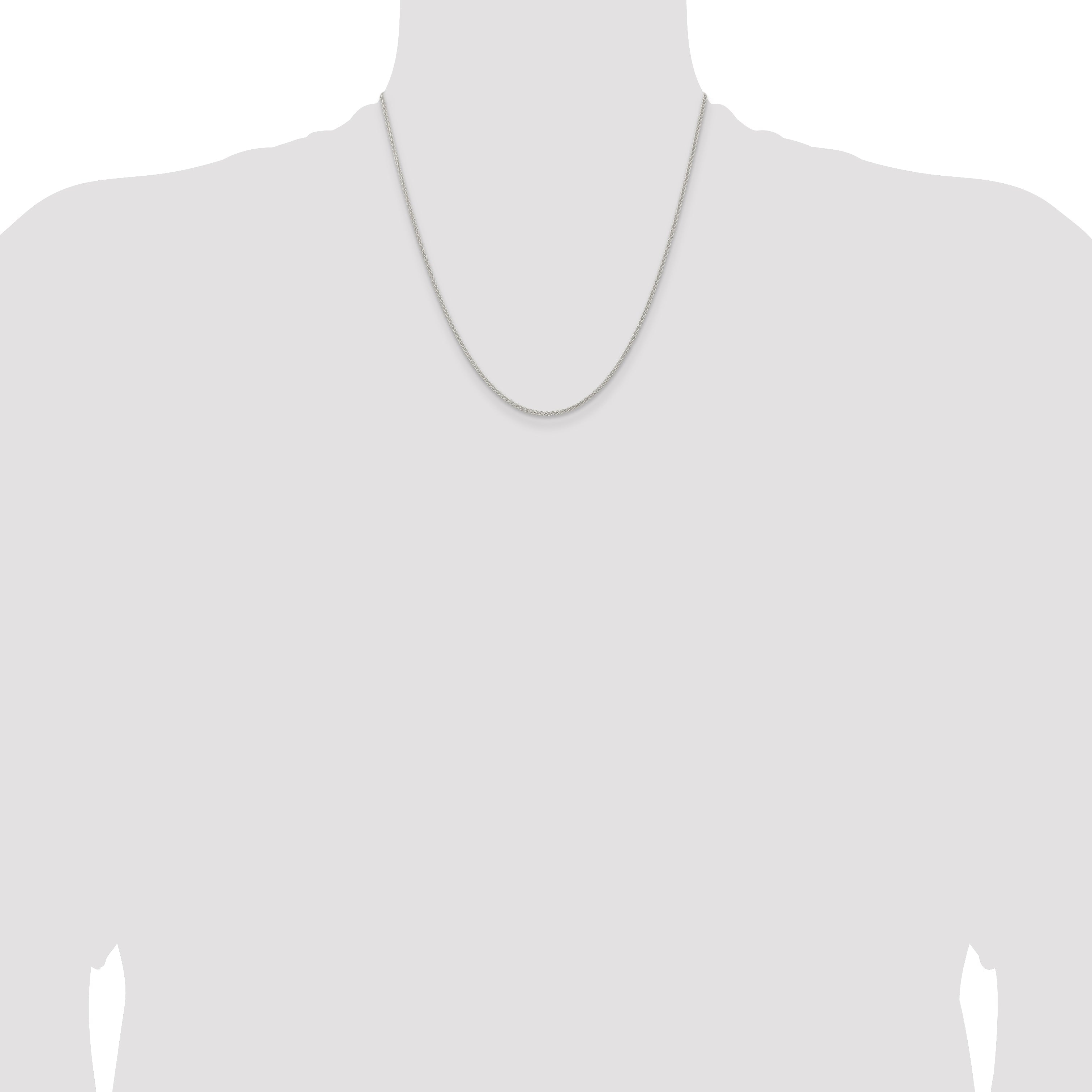 20 Inch Sterling Silver 1.6mm Round Spiga Chain Necklace