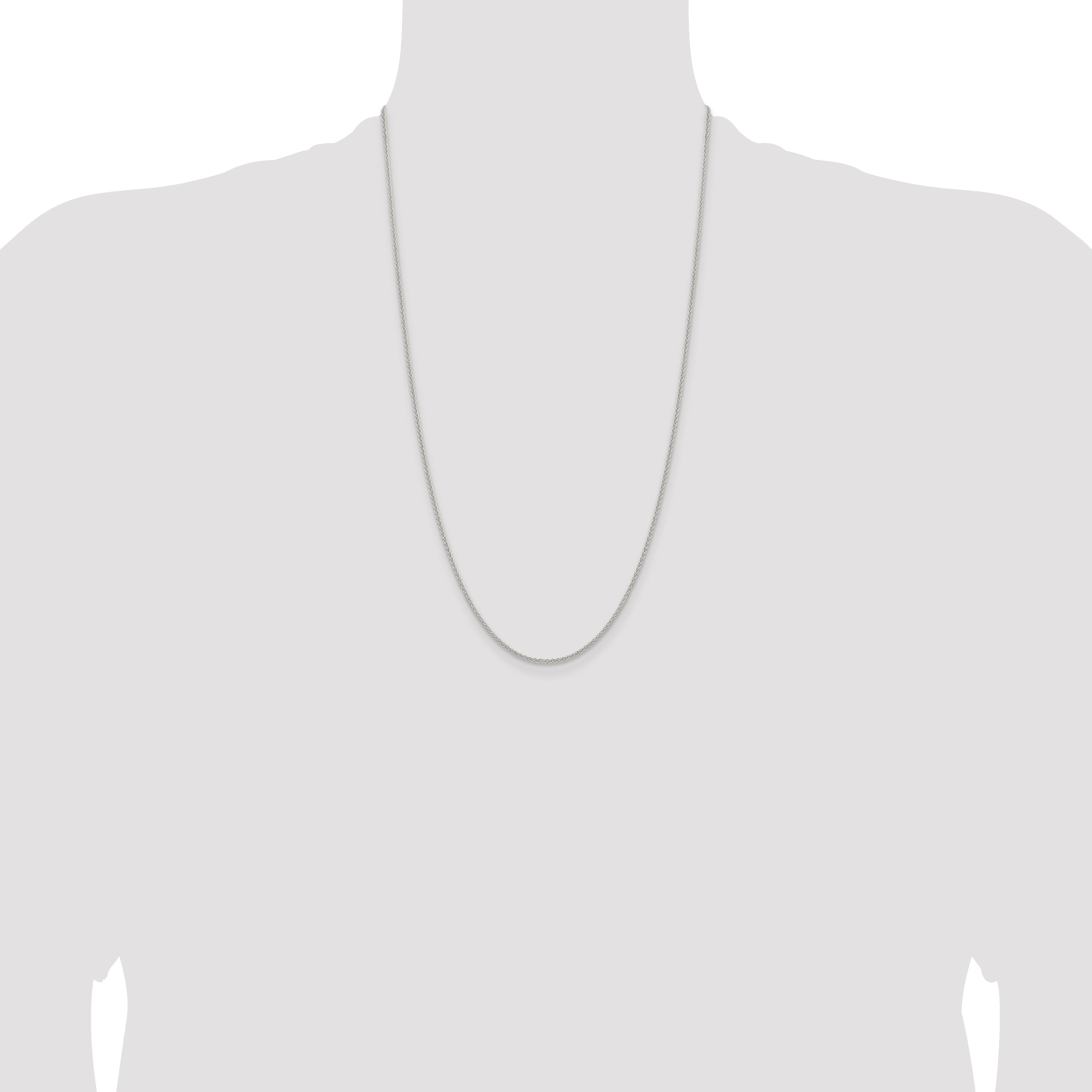 26 Inch Sterling Silver 1.6mm Round Spiga Chain Necklace