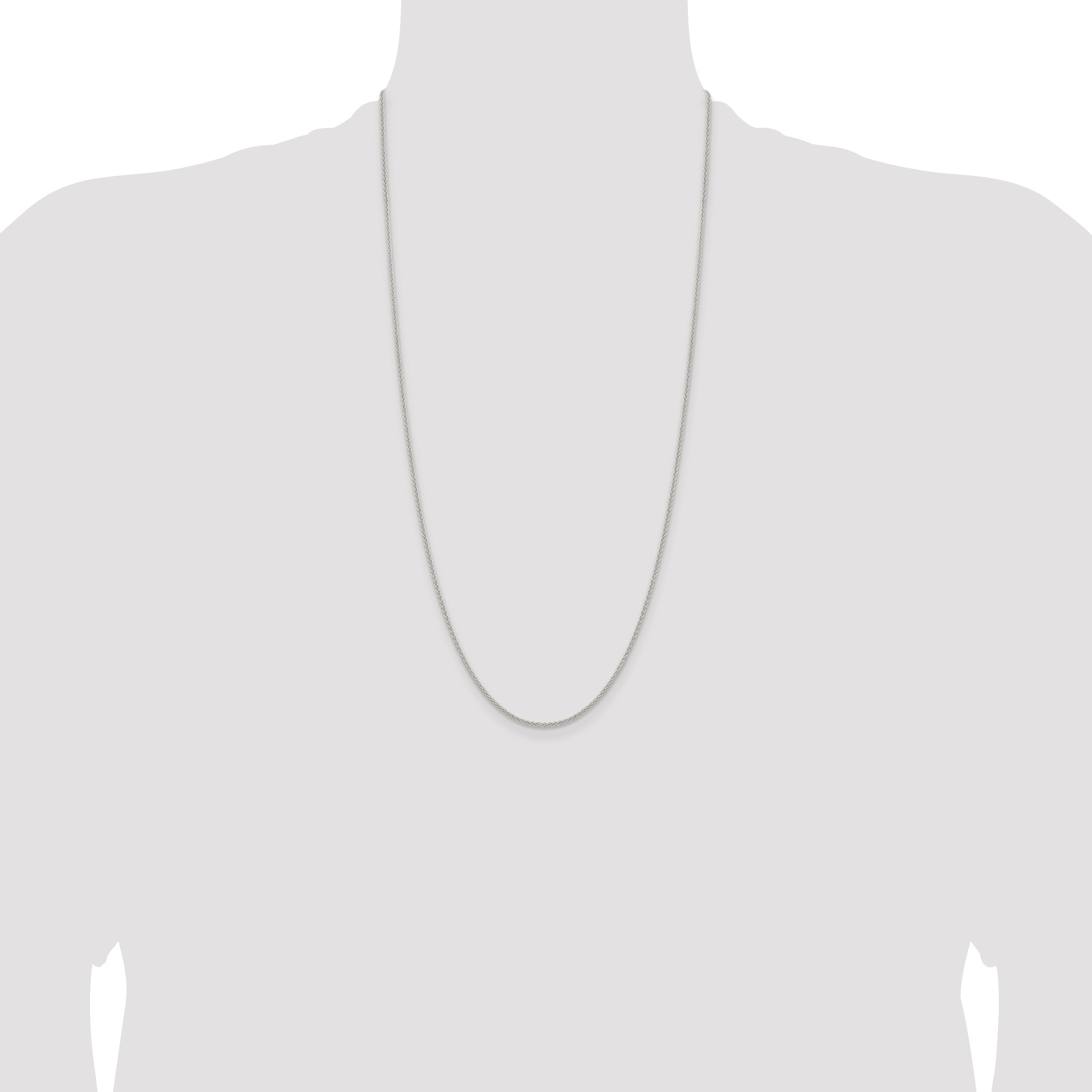 28 Inch Sterling Silver 1.6mm Round Spiga Chain Necklace