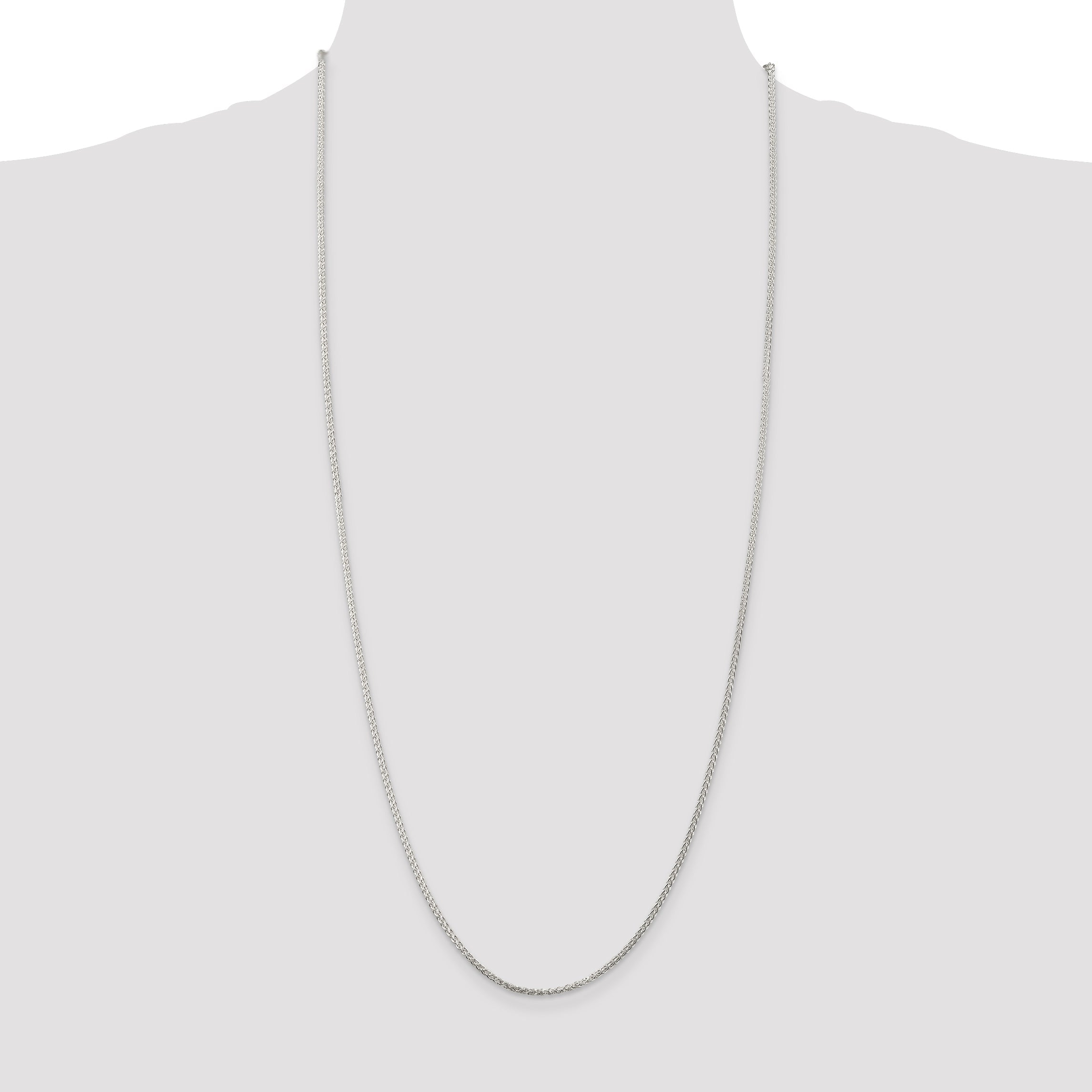 30 Inch Sterling Silver 1.75mm Round Spiga Chain Necklace