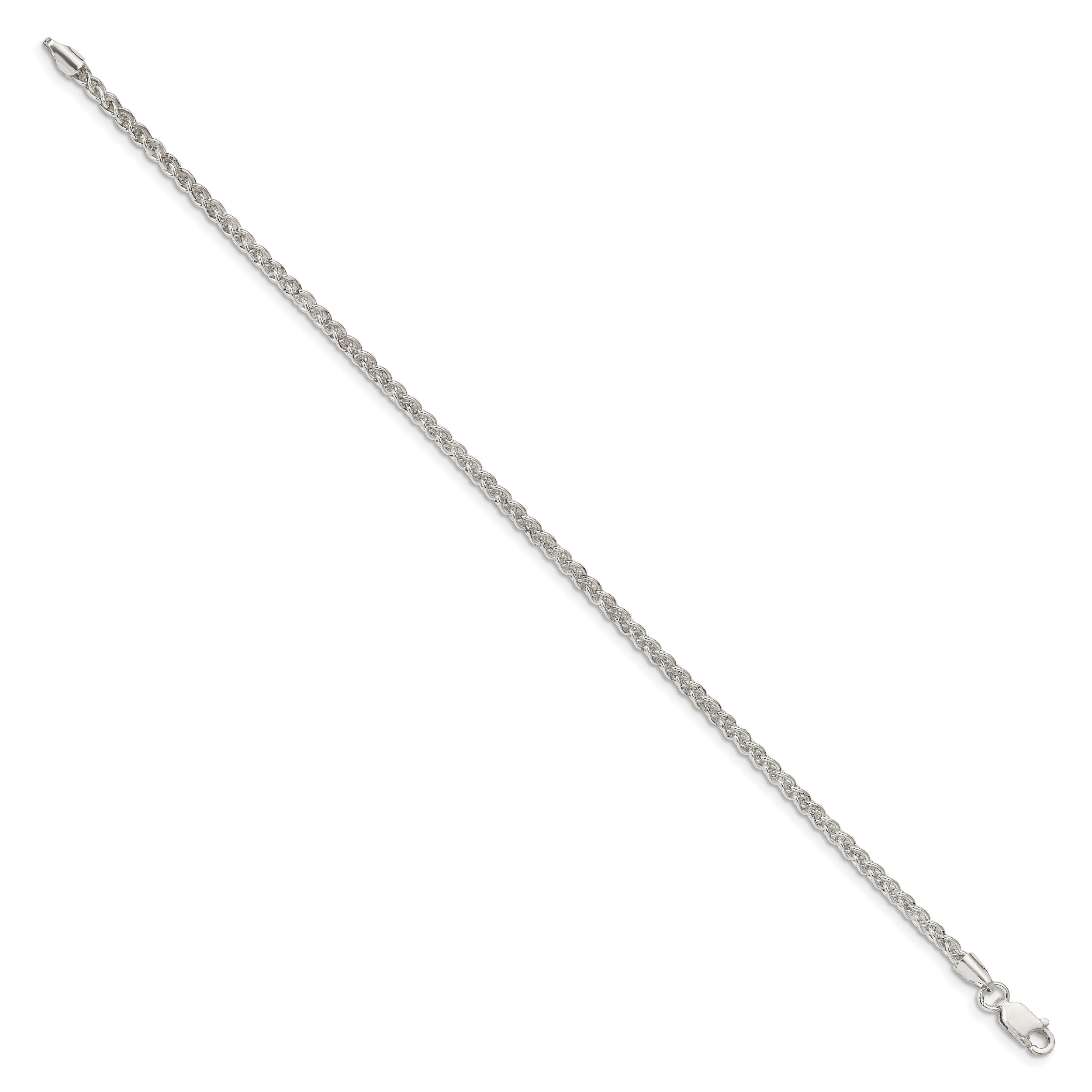 7 Inch Sterling Silver 2.5mm Round Spiga Chain Bracelet