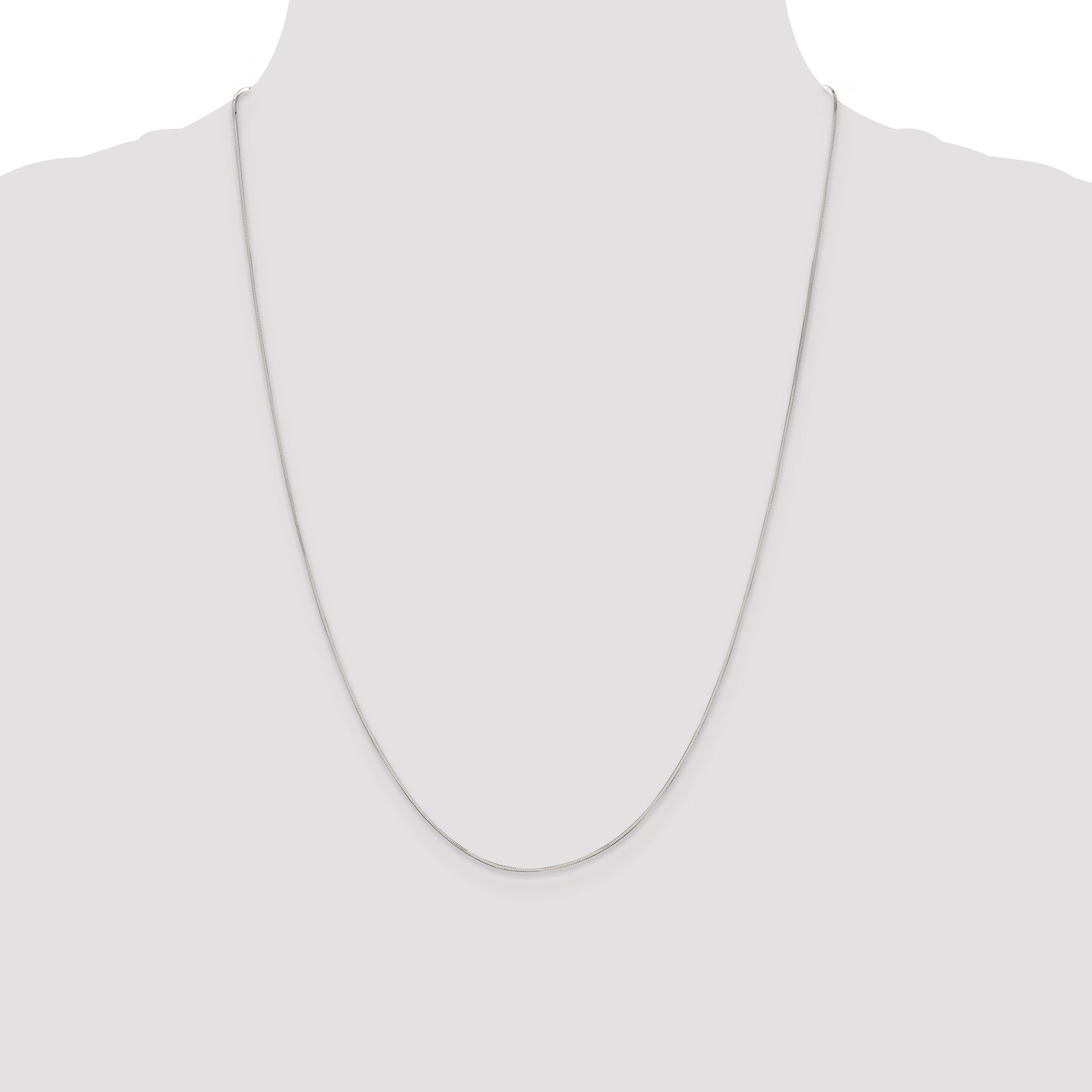 24 Inch Sterling Silver .7mm Square Snake Chain Necklace