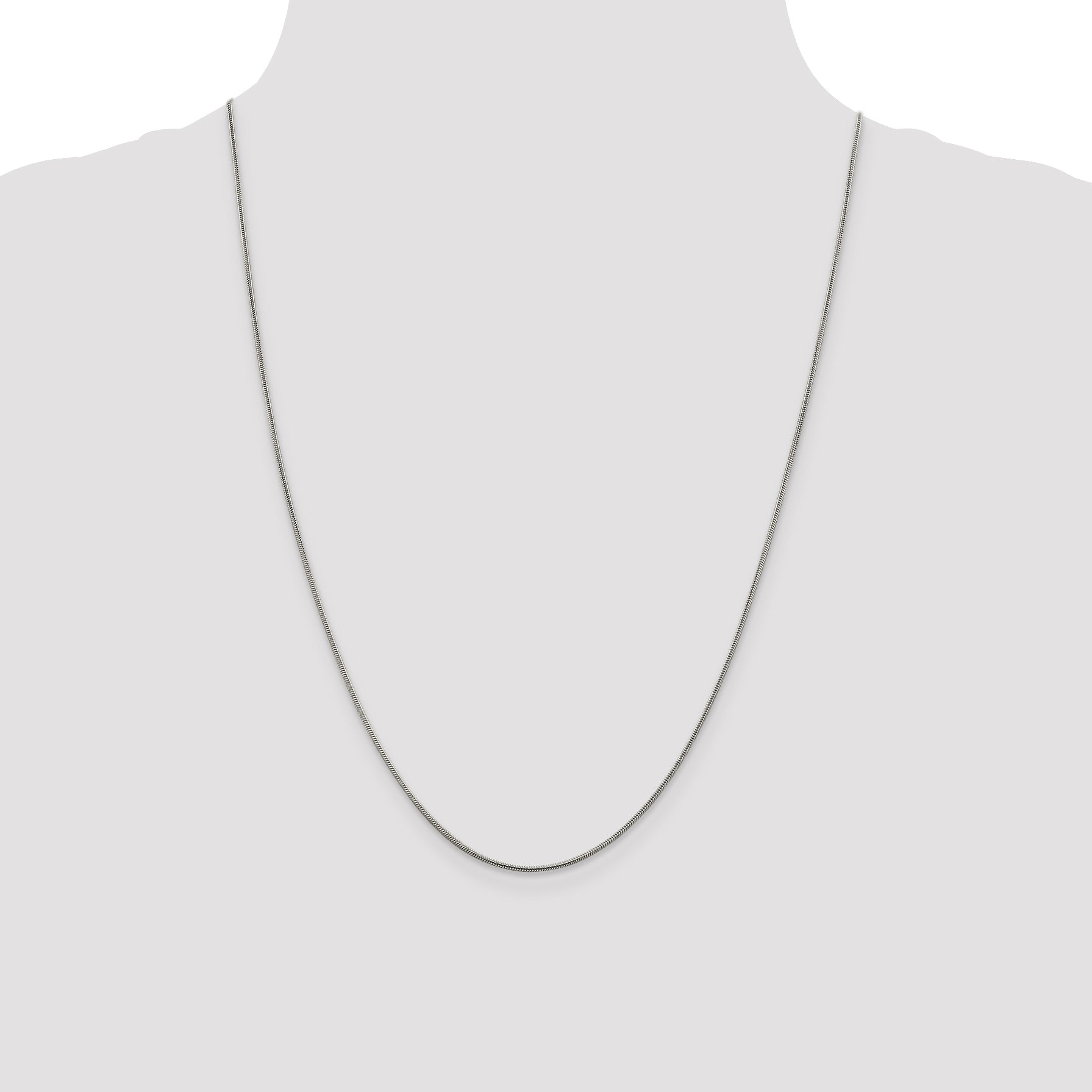 24 Inch Sterling Silver .8mm Square Snake Chain Necklace