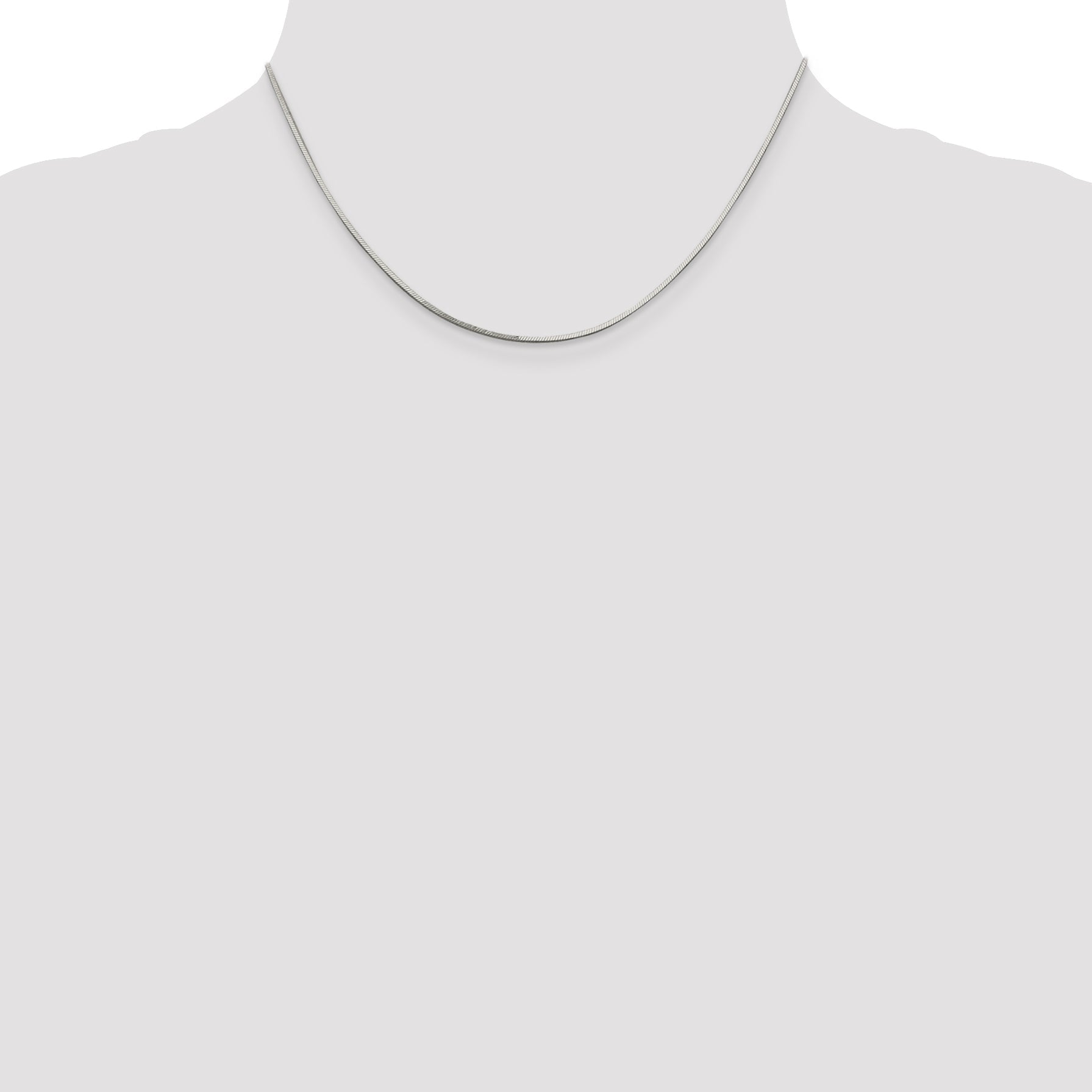 16 Inch Sterling Silver 1mm Square Snake Chain Necklace