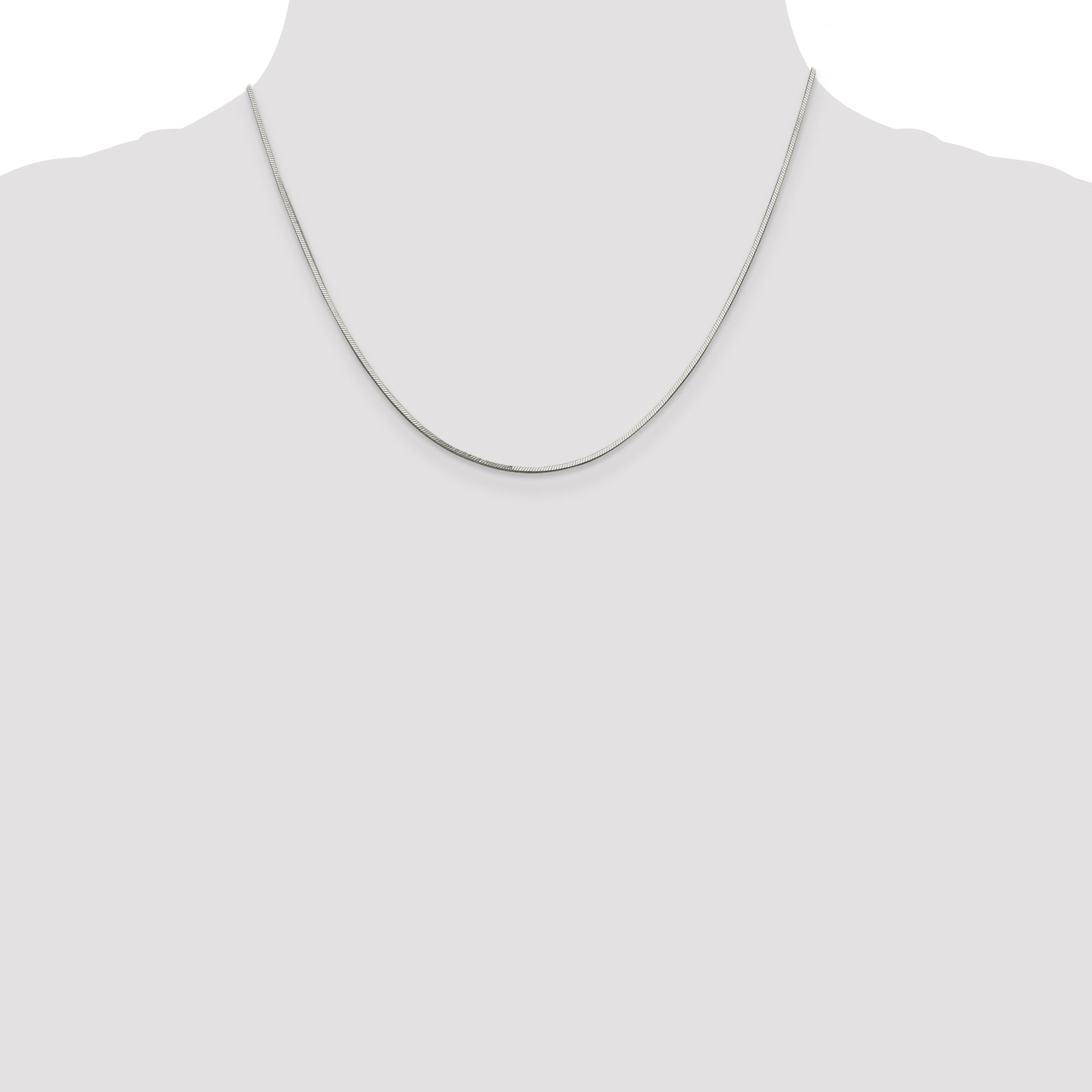 18 Inch Sterling Silver 1mm Square Snake Chain Necklace