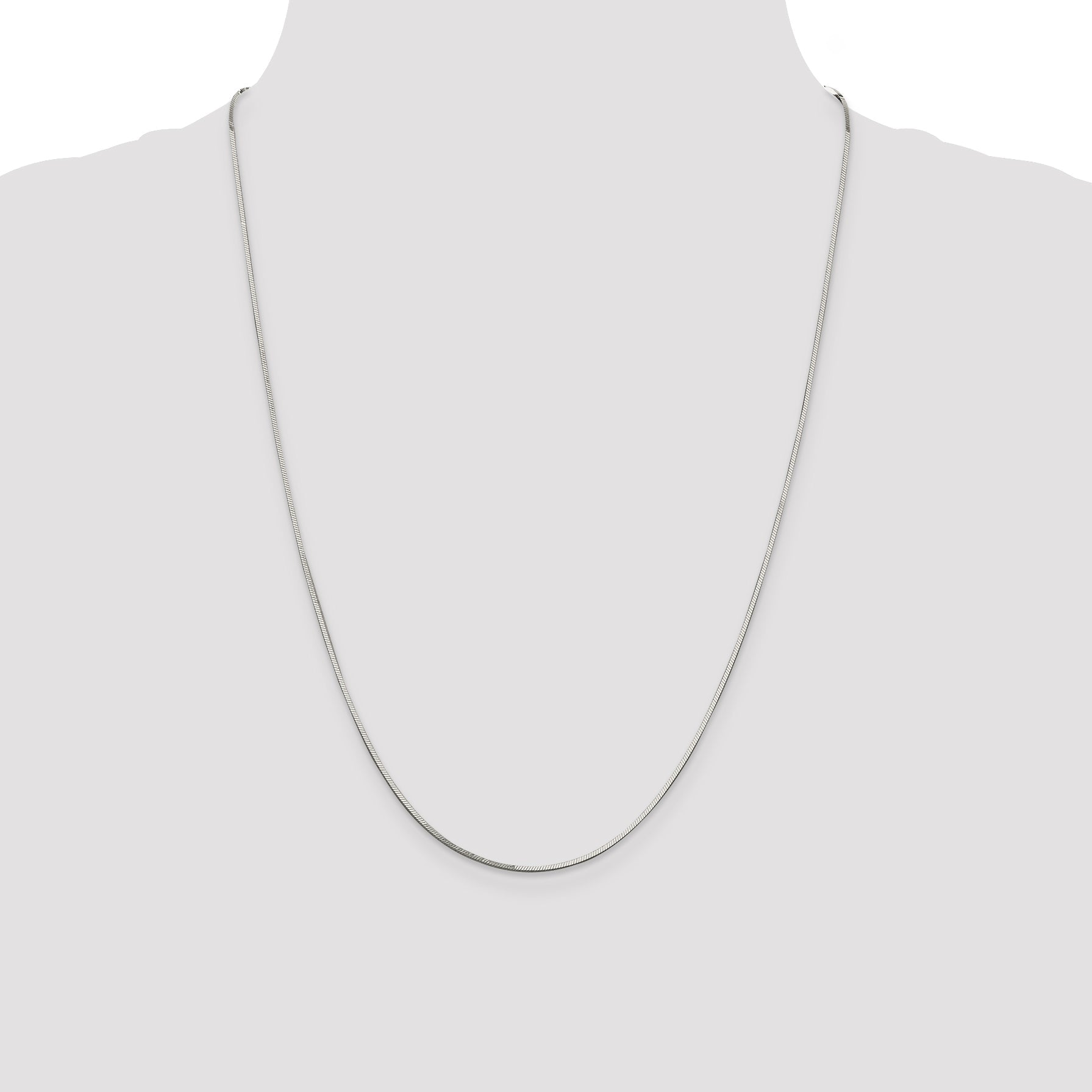 24 Inch Sterling Silver 1mm Square Snake Chain Necklace