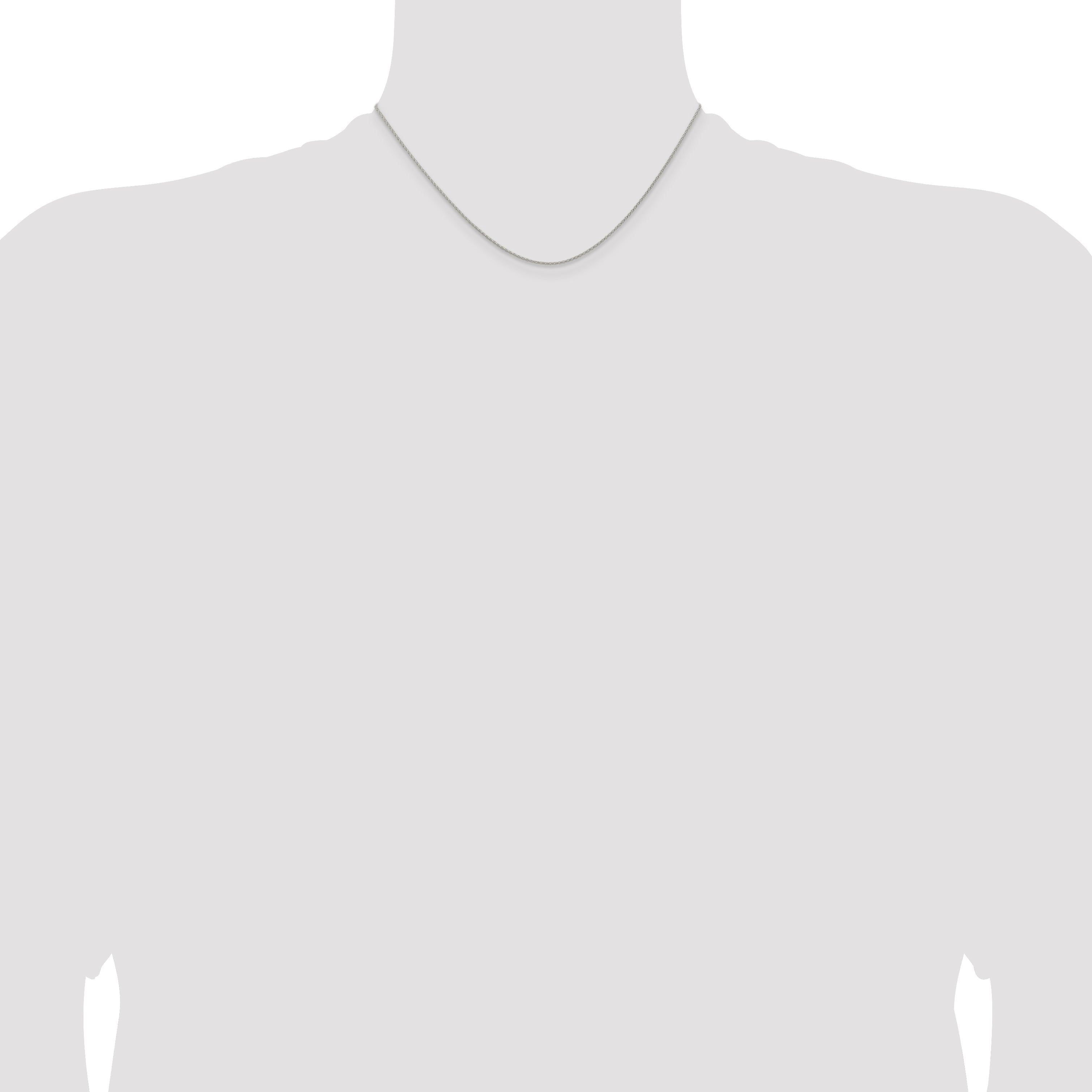 16 Inch Sterling Silver .95mm Diamond-Cut Round Spiga Chain Necklace