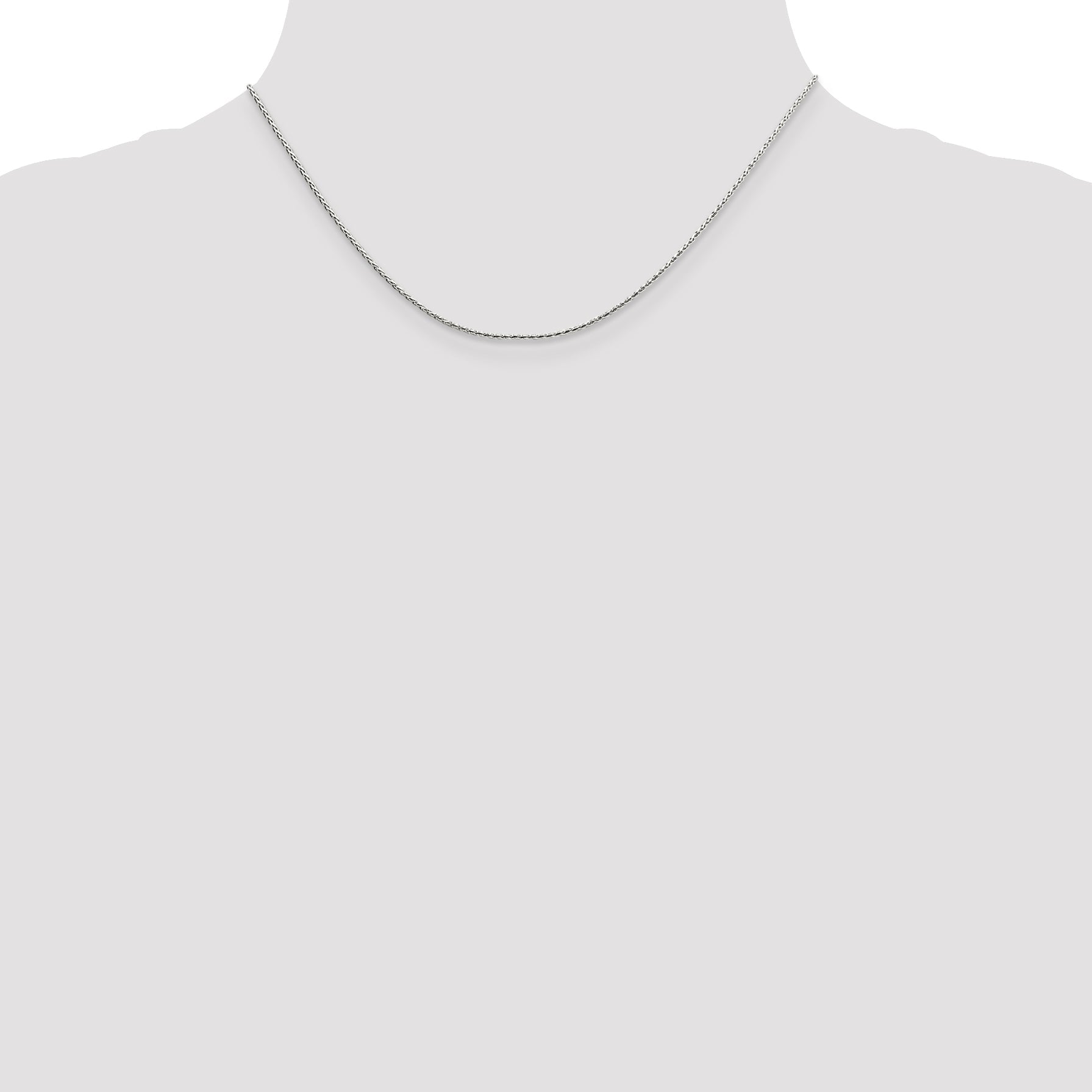 16 Inch Sterling Silver 1.25mm Diamond-Cut Round Spiga Chain Necklace