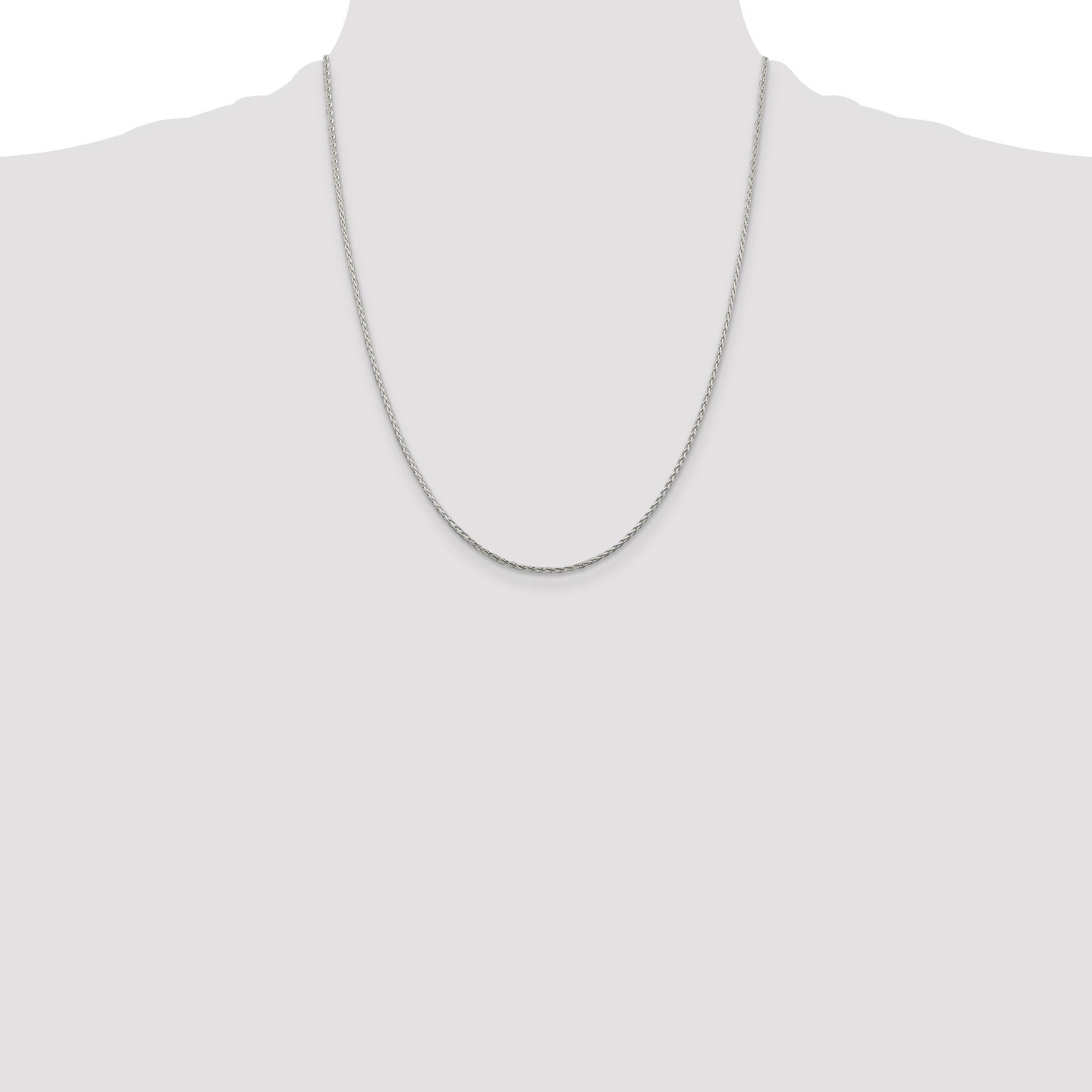 22 Inch Sterling Silver 1.45mm Diamond-Cut Round Spiga Chain W/4In Ext.