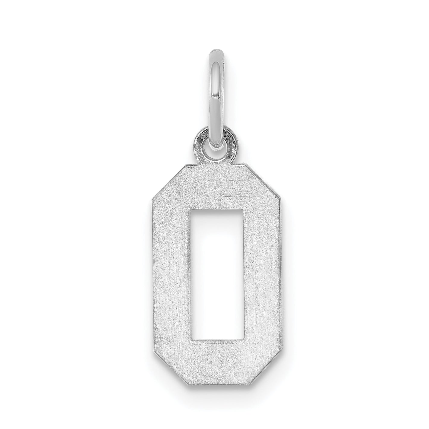 Sterling Silver Silver/Rhodium-Plated Polished Number 0 Charm
