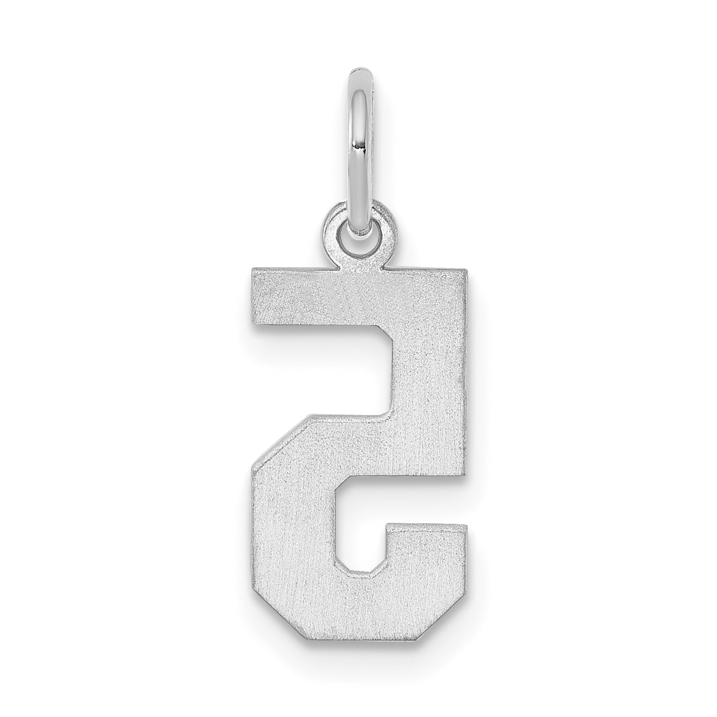 Sterling Silver Silver/Rhodium-Plated Polished Number 5 Charm