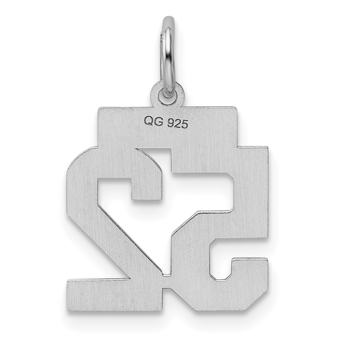 Sterling Silver Silver/Rhodium-Plated Polished Number 52 Charm
