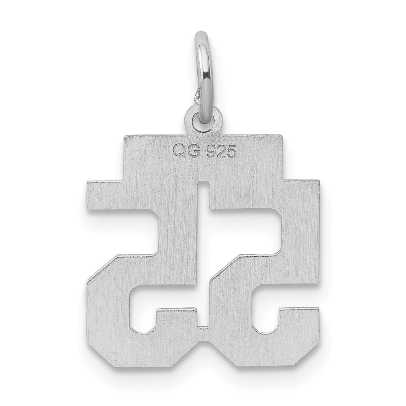 Sterling Silver Silver/Rhodium-Plated Polished Number 55 Charm