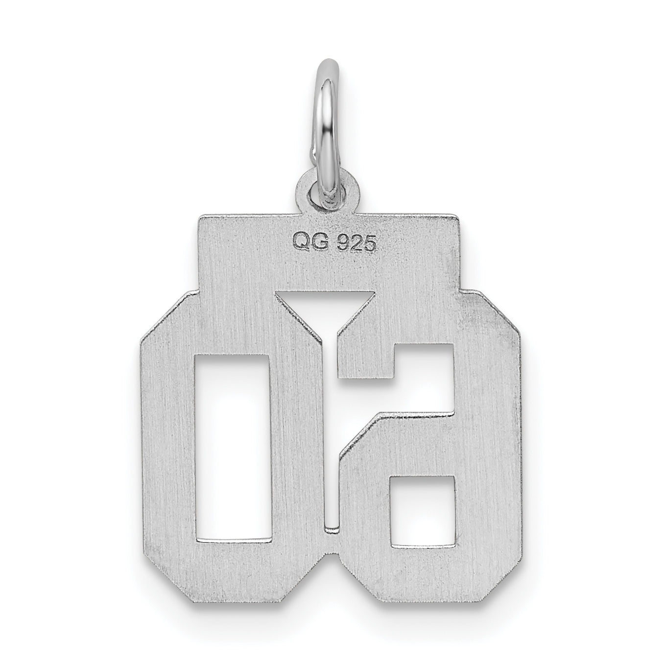 Sterling Silver Silver/Rhodium-Plated Polished Number 60 Charm