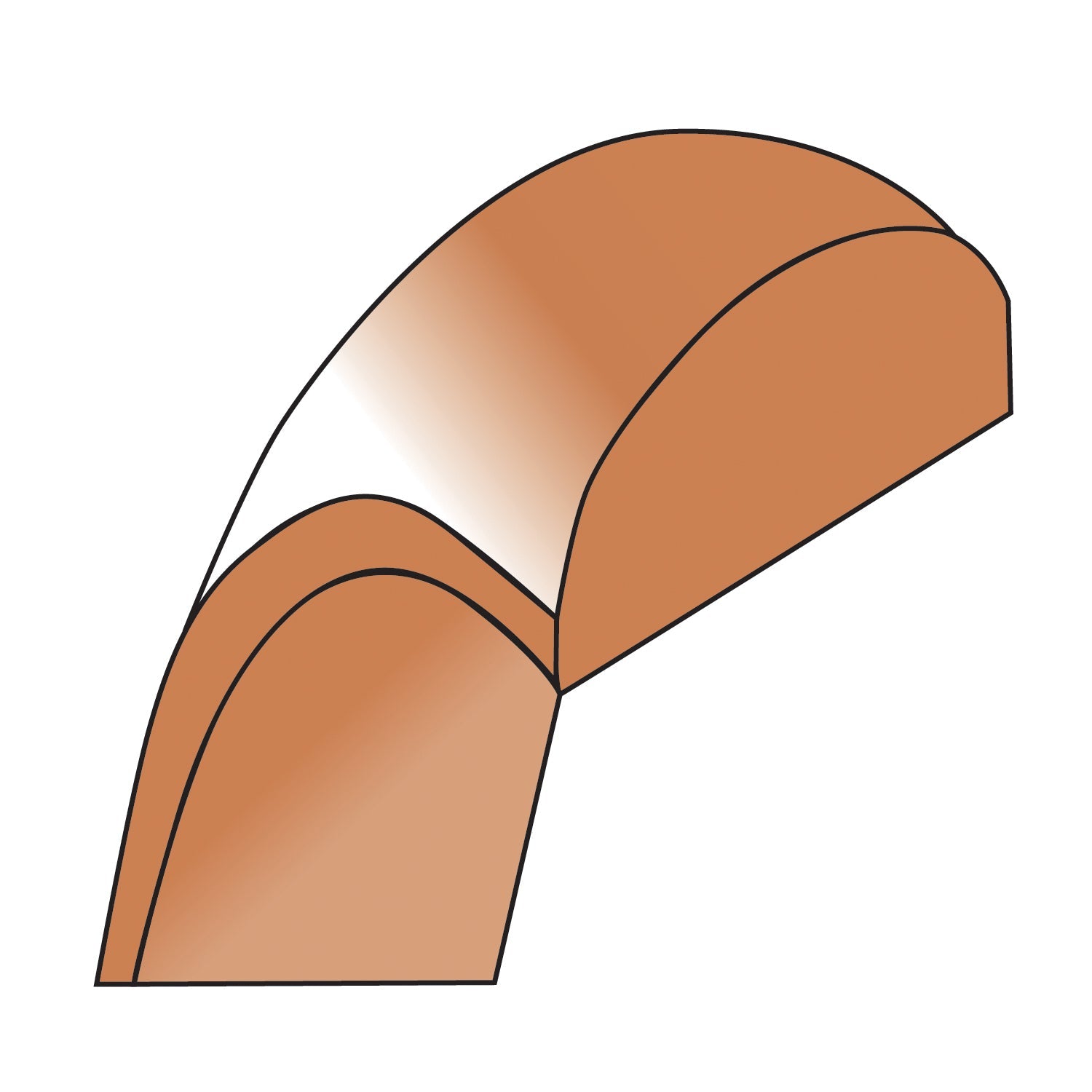 10K Rose Gold 2mm Lightweight Half Round Wedding Band Size 12.5