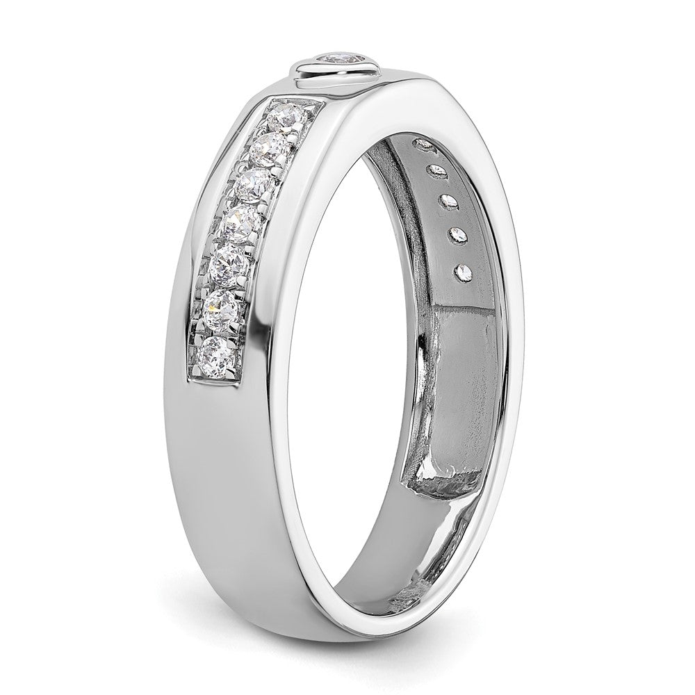 14k White Gold 1/3 Ct. Lab Grown Diamond VS/SI+ G+ Men's Heart Band Ring