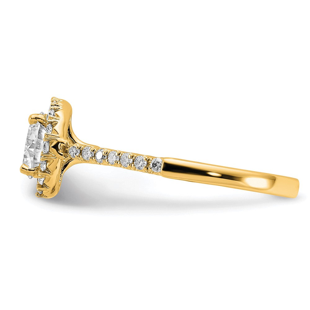 14k Yellow Gold 1/3 Ct. Lab Grown Diamond VS/SI+ G+ 1 Ct. Center Round Semi Mount Engagement Ring