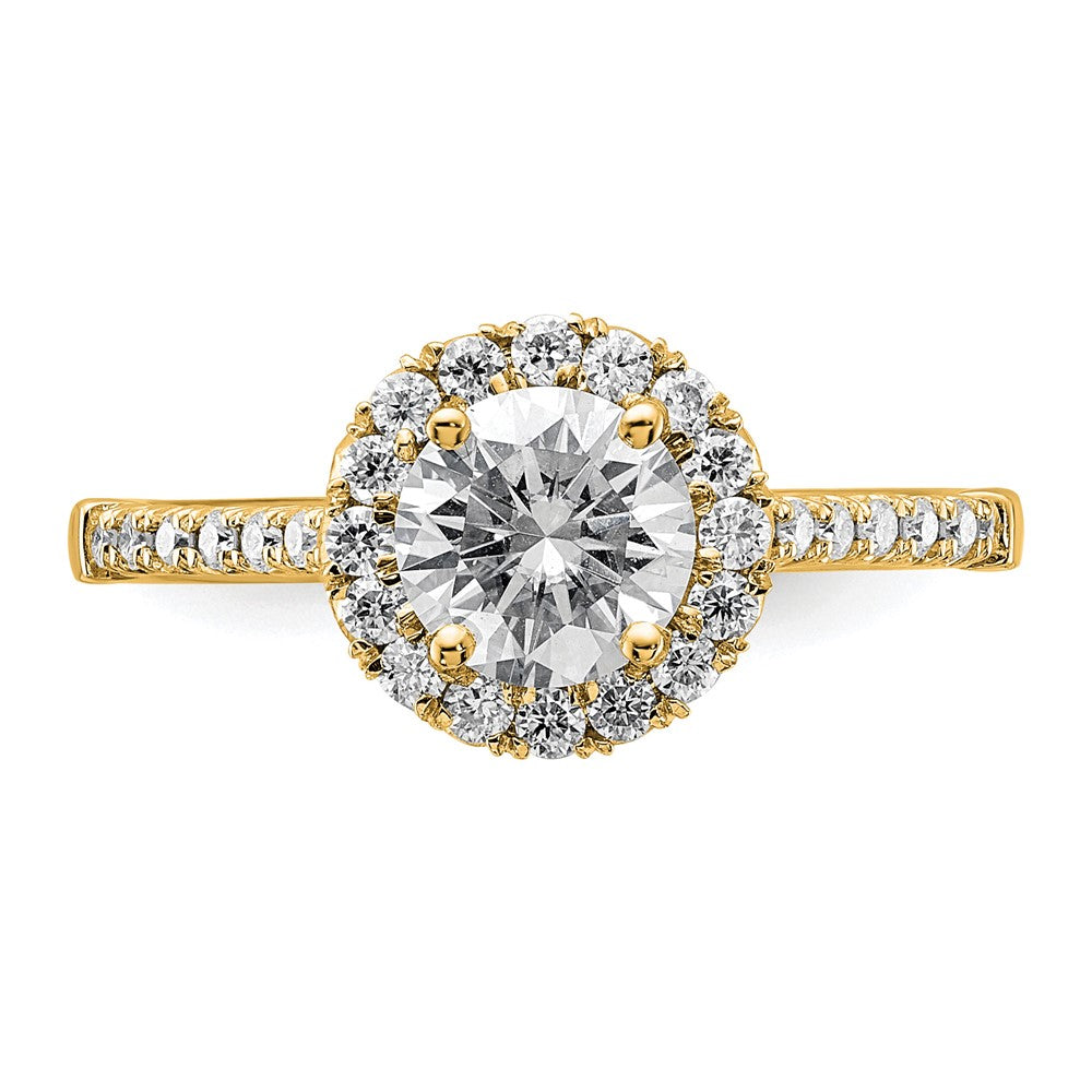14k Yellow Gold 1/3 Ct. Lab Grown Diamond VS/SI+ G+ 1 Ct. Center Round Semi Mount Engagement Ring