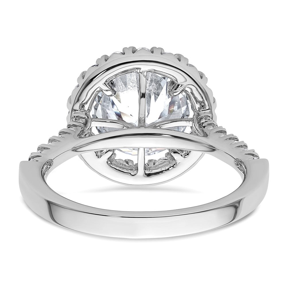 14k White Gold Rose 5/8 Ct. Lab Grown Diamond VS/SI+ G+ 3 Ct. Center Round Engagement Ring