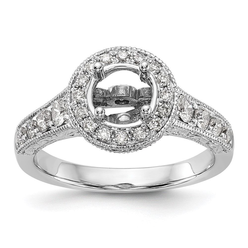 14k White Gold 3/4 Ct. Lab Grown Diamond VS/SI+ G+ 3/4 Ct. Center Round Engagement Ring