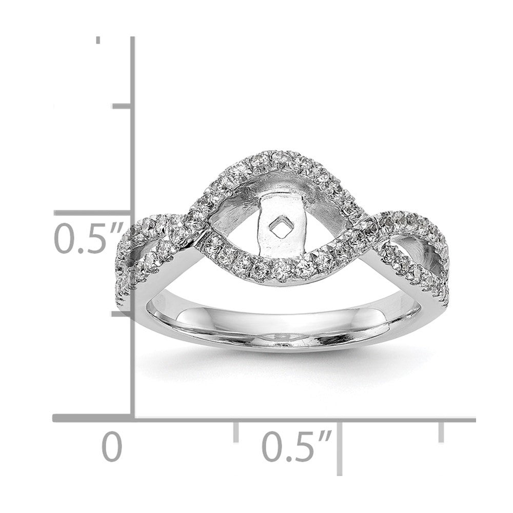 14k White Gold 1/2 Ct. Lab Grown Diamond VS/SI+ G+ Criss Cross Peg Set Engagement Ring