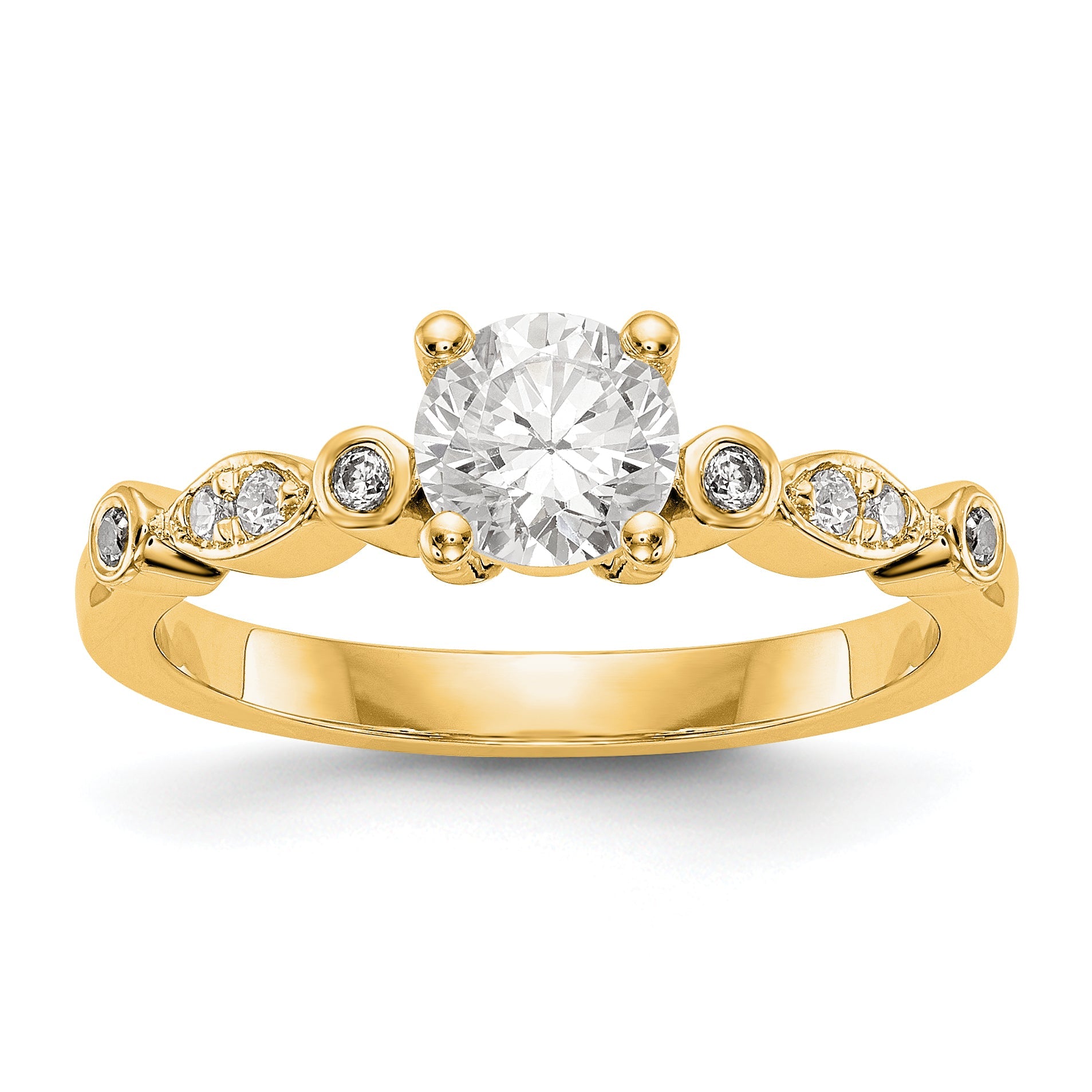 14K Yellow Gold Diamond Semi Mount Engagement Ring