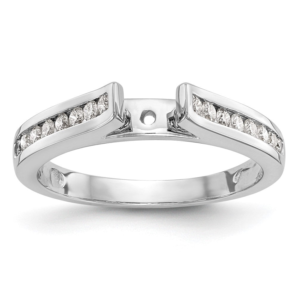 14k White Gold 5/8 Ct. Lab Grown Diamond VS/SI+ G+ 1 Ct. Center Round Shared Prong Engagement Ring