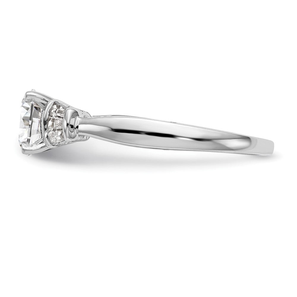 14K White Gold Peg Set 1/5 Carat Baguette Diamond Semi Mount Engagement Ring