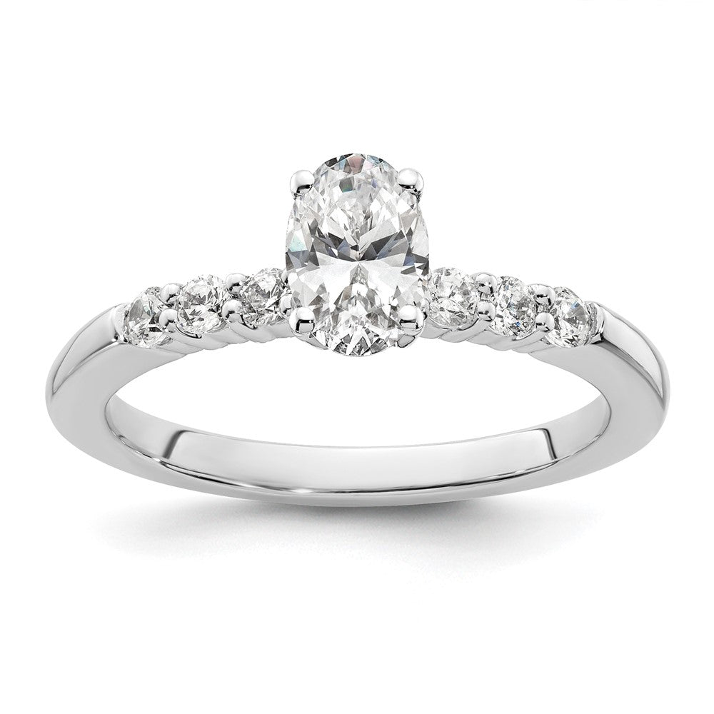 14K White Gold Peg Set 1/4 Carat Diamond Semi Mount Engagement Ring
