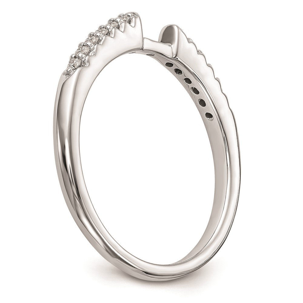 10K White Gold Peg Set 1/8 Carat Diamond Semi Mount Engagement Ring