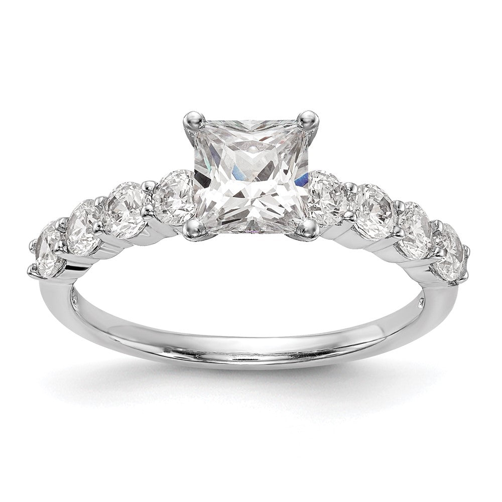 14K White Gold Peg Set 3/4 Carat Diamond Semi Mount Engagement Ring