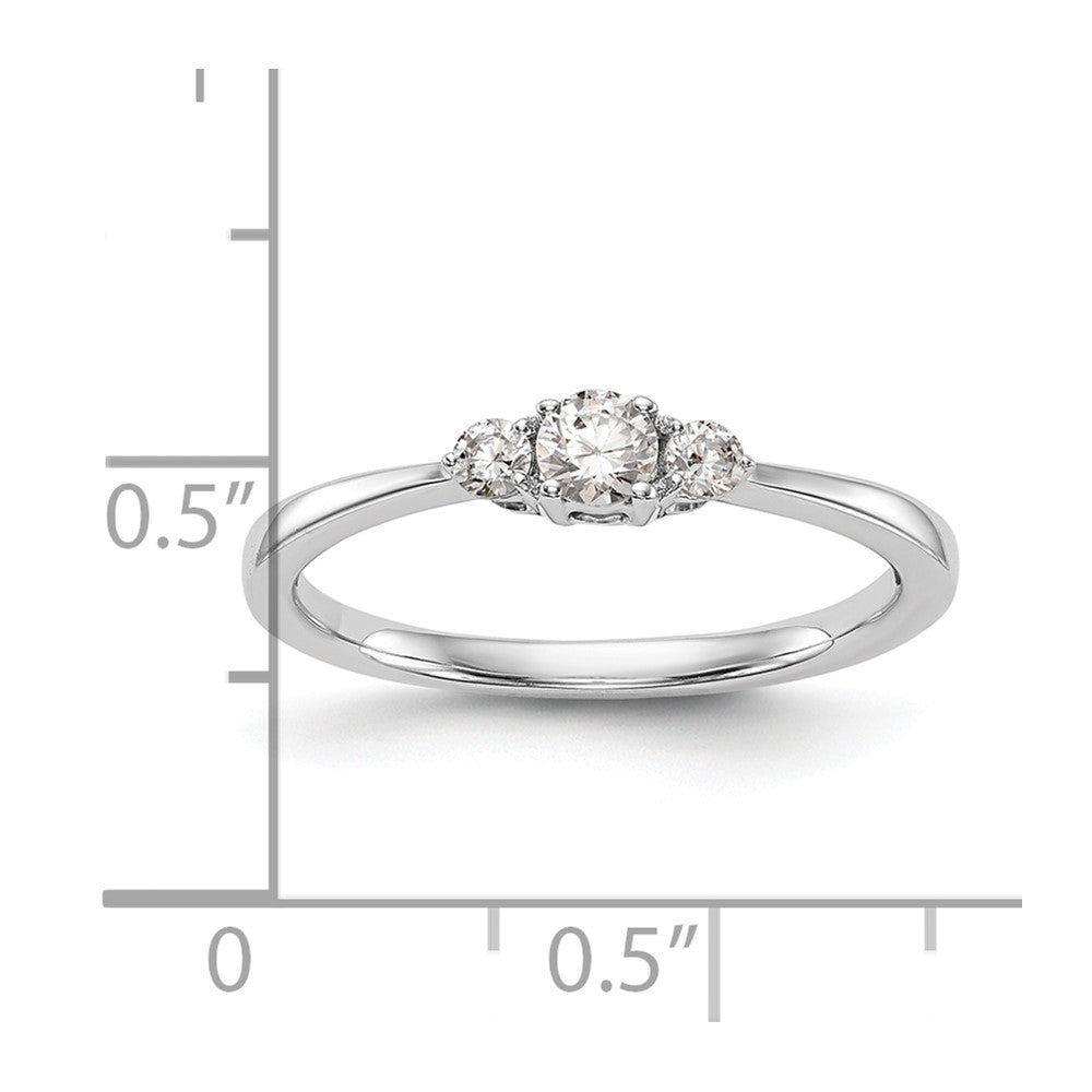 14K White Gold Complete Real Diamond Promise/Engagement Ring