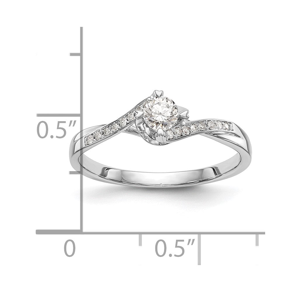 First Promise 10k White Gold 1/3 Ct. Lab Grown Diamond VS/SI+ G+ Petite Engagement Ring