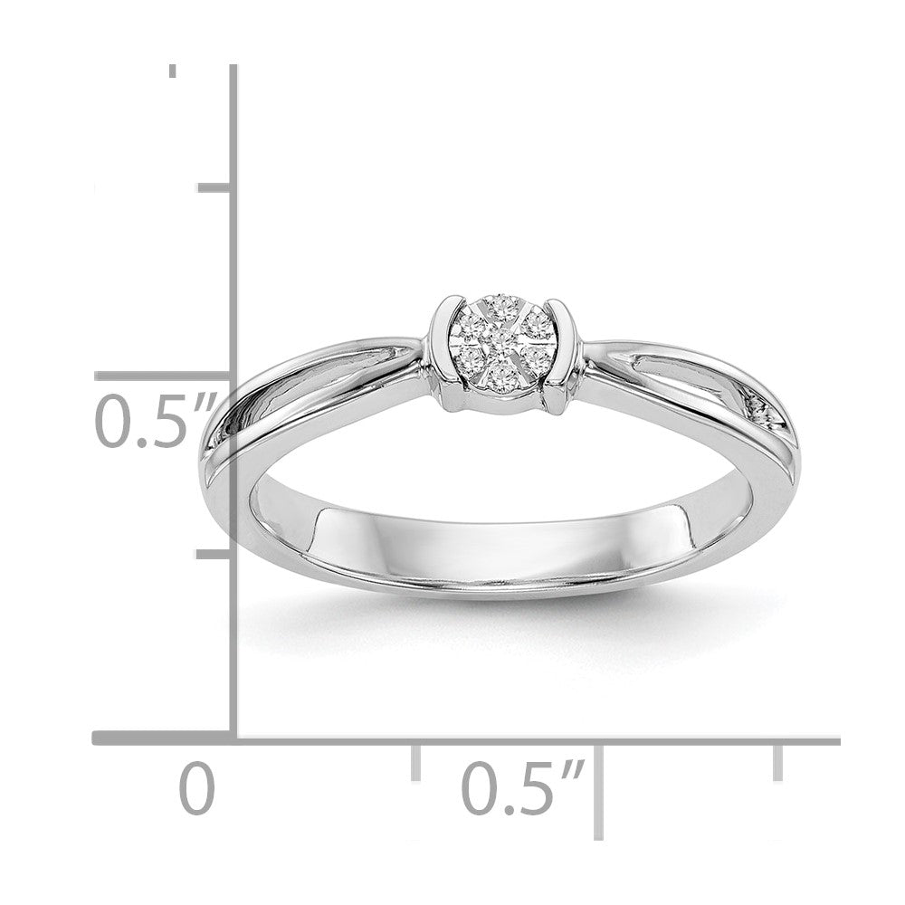 14K White Gold Complete Real Diamond Promise/Engagement Ring