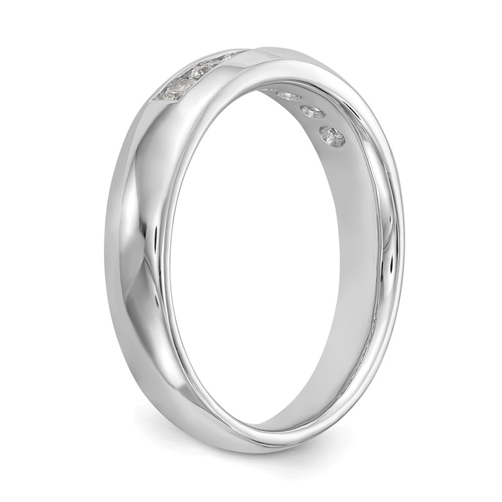 14K White Gold 7-Stone Real Diamond Channel Band