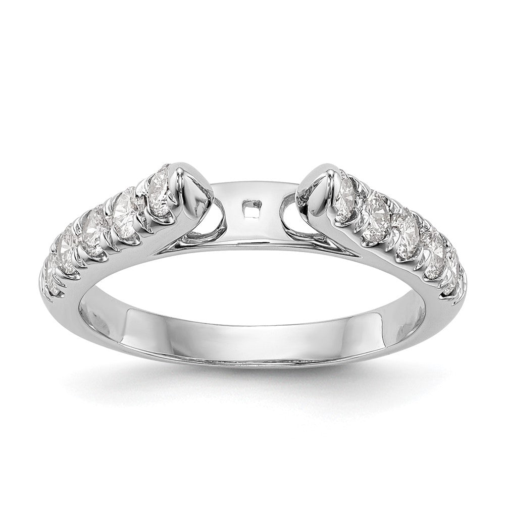 14K White Gold Peg Set 1/2 Carat Diamond Semi Mount Engagement Ring