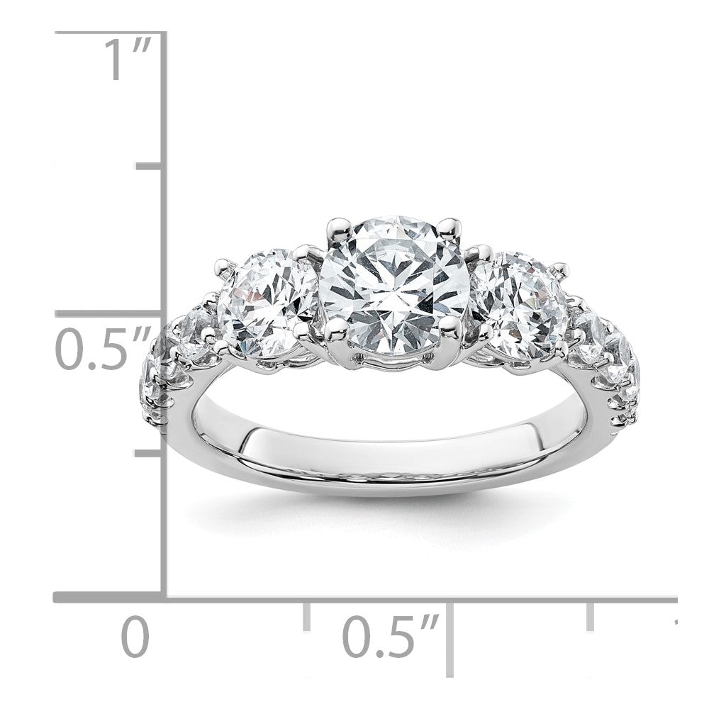 14k White Gold 2 1/2 Ct. Lab Grown Diamond VS/SI+ G+ Round Engagement Ring
