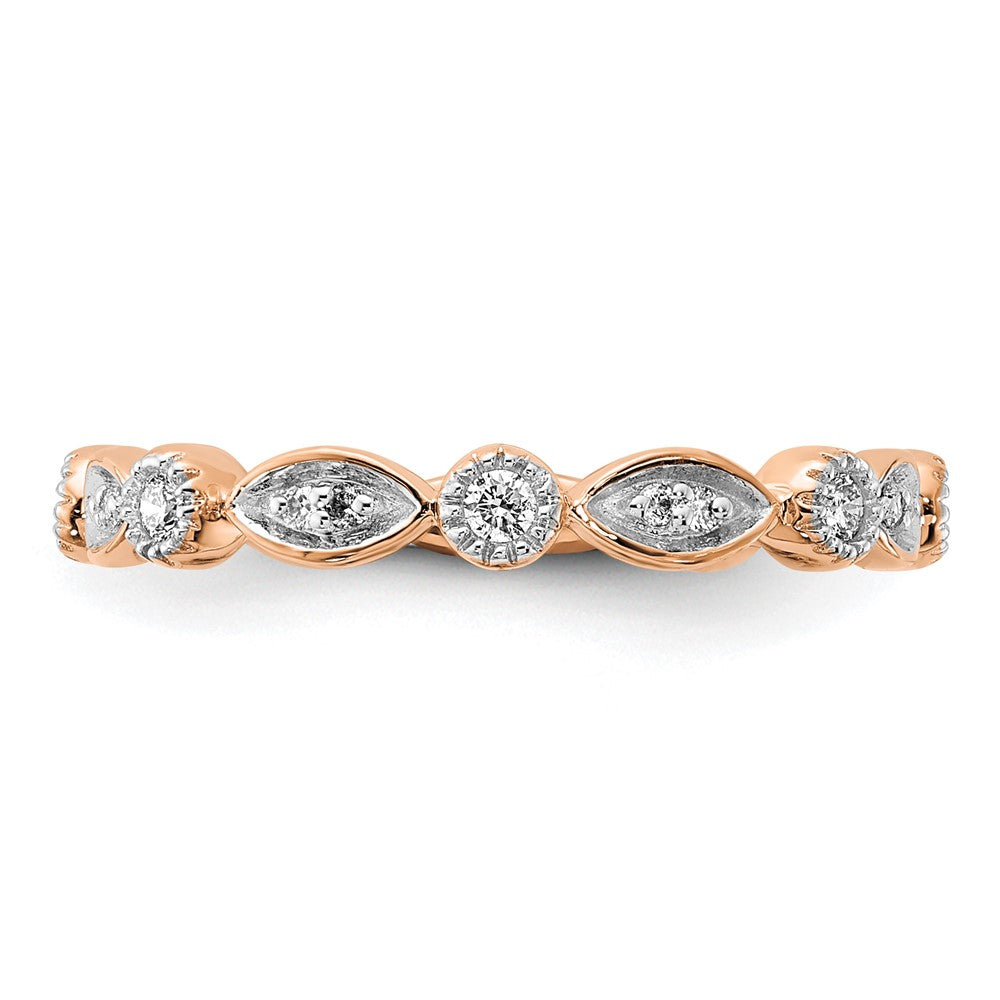 14k Rose Gold 1/5 Ct. Lab Grown Diamond VS/SI+ G+ Fashion Band Ring