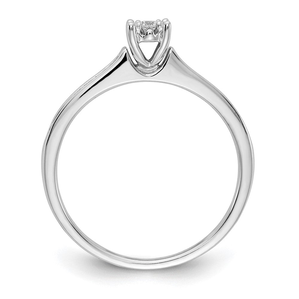 14K White Gold Lab Grown VS/SI+ G+ Dia Complete Petite Engagement Ring