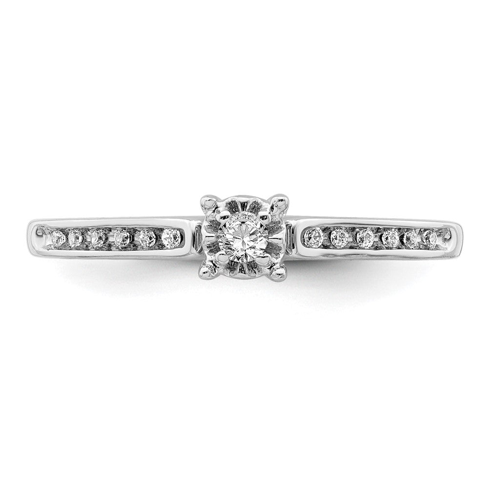 14K White Gold Lab Grown VS/SI+ G+ Dia Complete Petite Engagement Ring