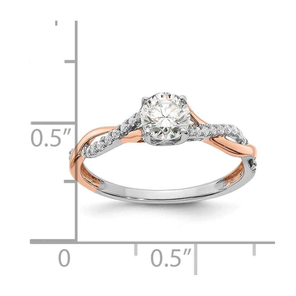 14k Two-tone Two Tone Rose and White Gold 5/8 Ct. Lab Grown Diamond VS/SI+ G+ Engagement Ring