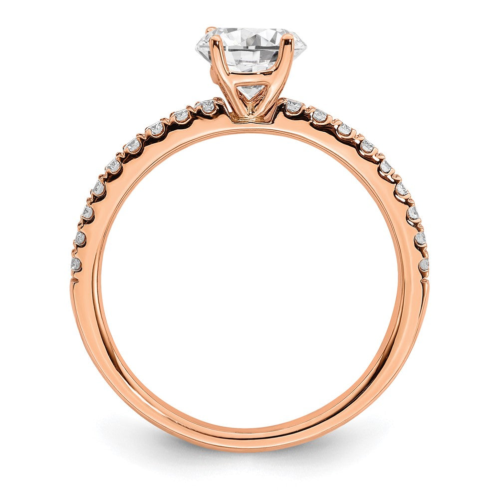 14k Rose Gold 3/4 Ct. Lab Grown Diamond VS/SI+ G+ Complete Round Engagement Ring