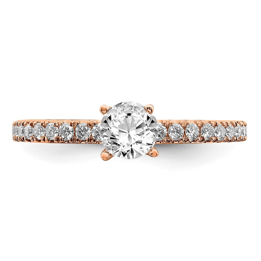 14k Rose Gold 3/4 Ct. Lab Grown Diamond VS/SI+ G+ Complete Round Engagement Ring