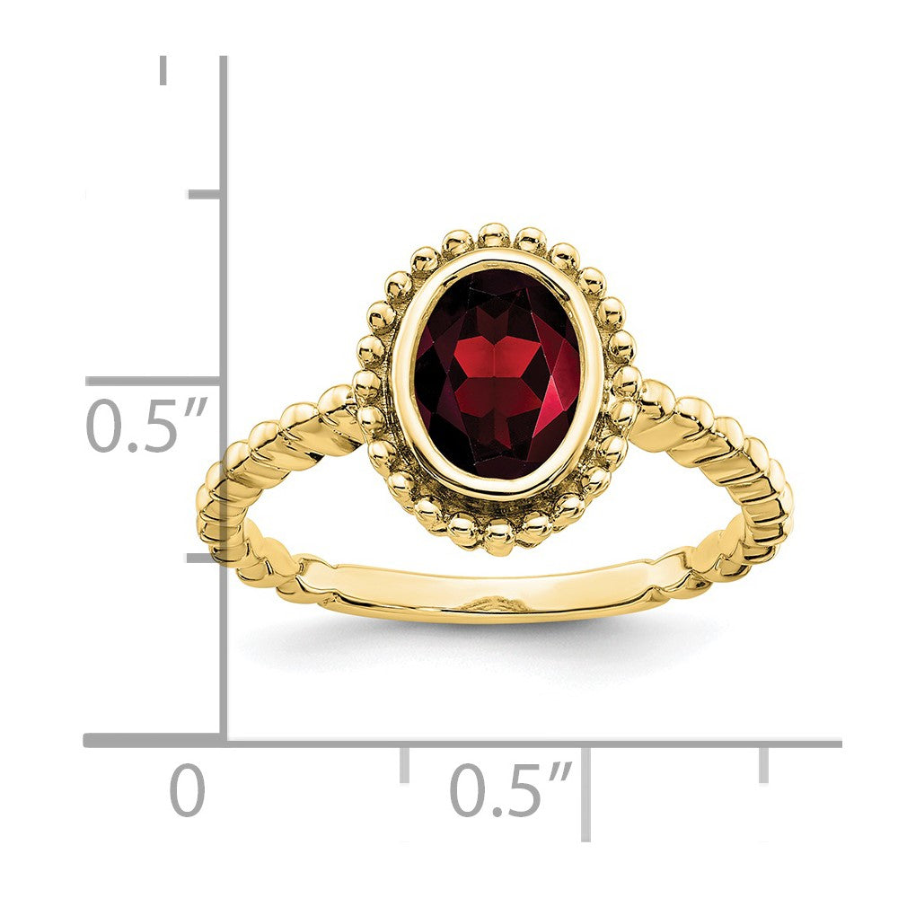 10K Yellow Gold Oval Garnet Ring