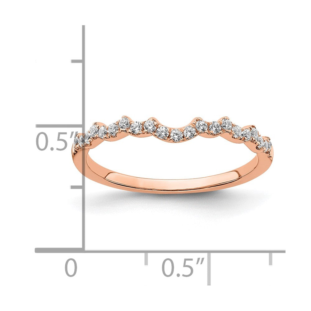 14k Rose Gold 1/5 Ct. Lab Grown Diamond VS/SI+ G+ Wedding Band Ring