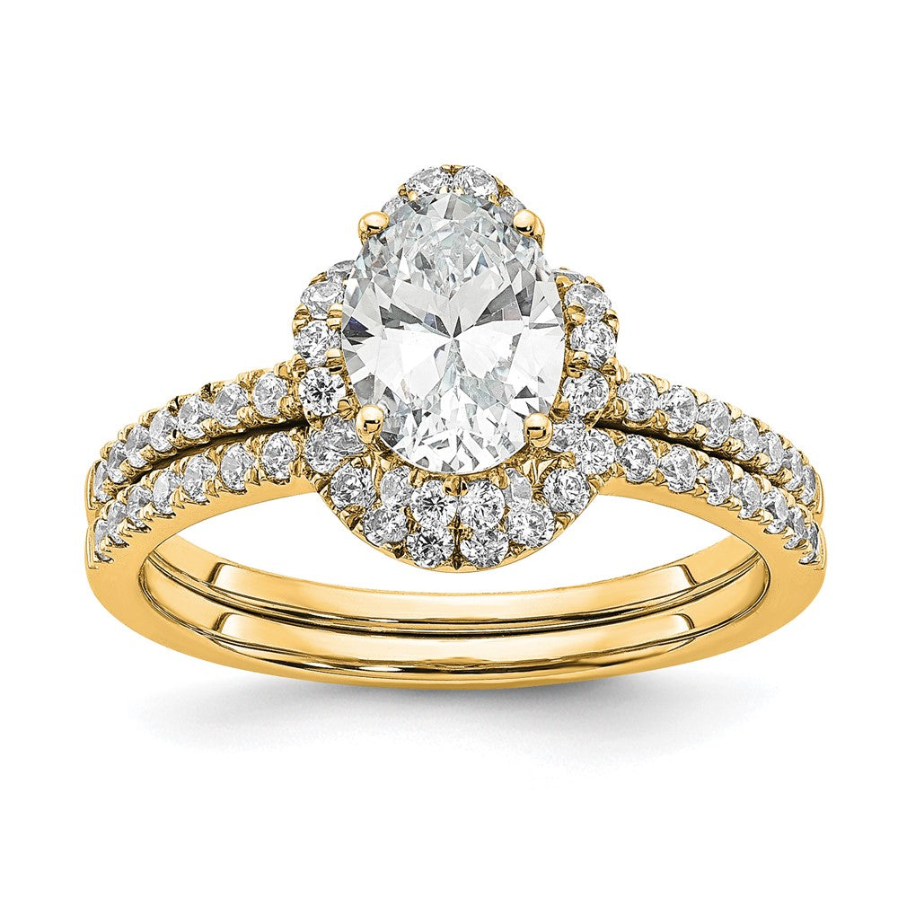 14k Yellow Gold Certified Lab Grown Diamond VS/SI FGH Oval Engagement. Ring