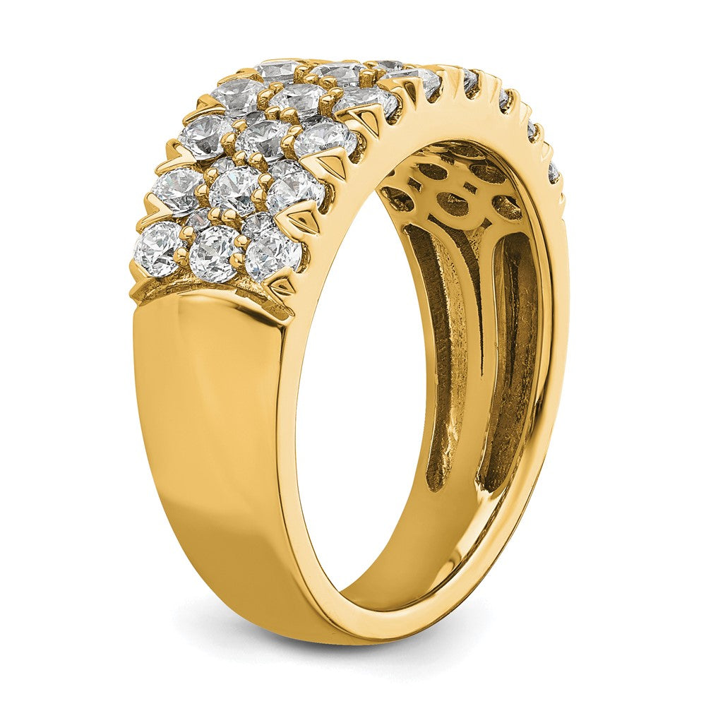 14k Yellow Gold 1 1/2 Ct. Lab Grown Diamond VS/SI+ G+ Complete Triple Row Fashion Band