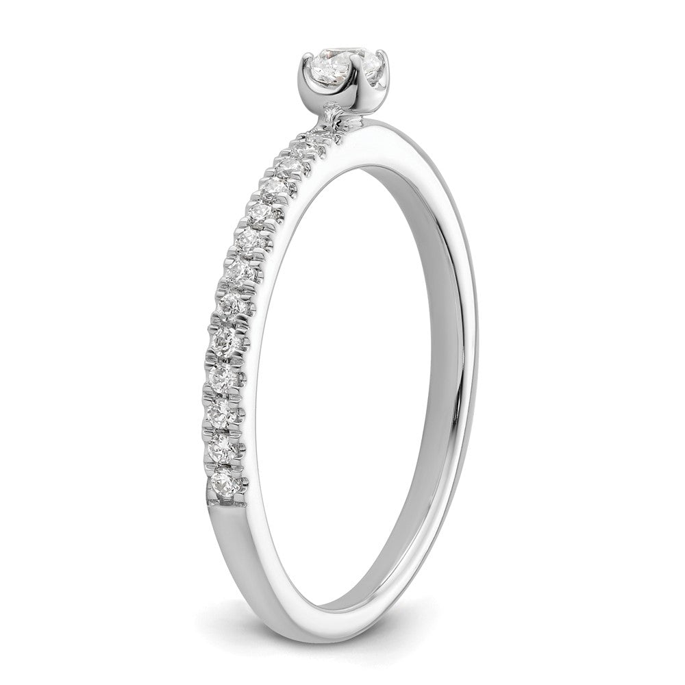 14K White Gold Lab Grown VS/SI+ G+ Diamond Two Promises Comp Promise/Band Ring Ring