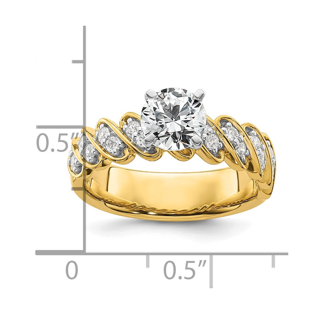 14k Yellow Gold Two Tone 1/3 Ct. Lab Grown Diamond VS/SI+ G+ Peg Set Engagement Ring