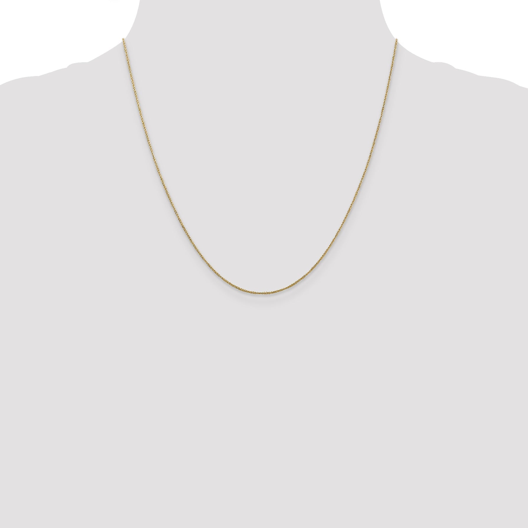 14K Yellow Gold 20 Inch .70mm Ropa With Spring Ring Clasp Chain Necklace
